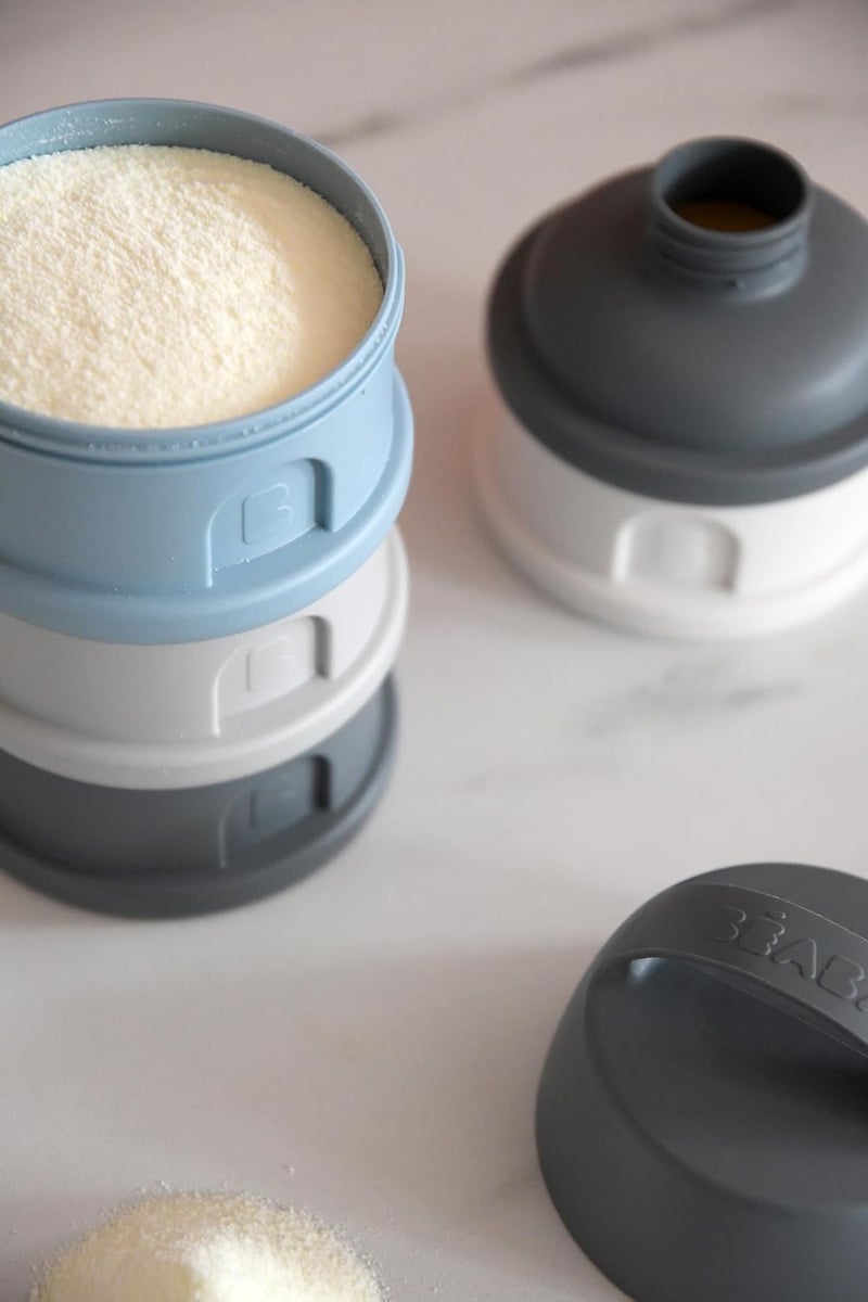 Baba BEABA Formula and Snack Container, Baby Formula Dispenser, Toddler Baby Snack Storage Container, Holds up to 11 Doses of Milk Powder Per Compartment, Made in France, Rain - Image 4